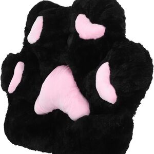 Cozy Black and Pink Paw Pillow